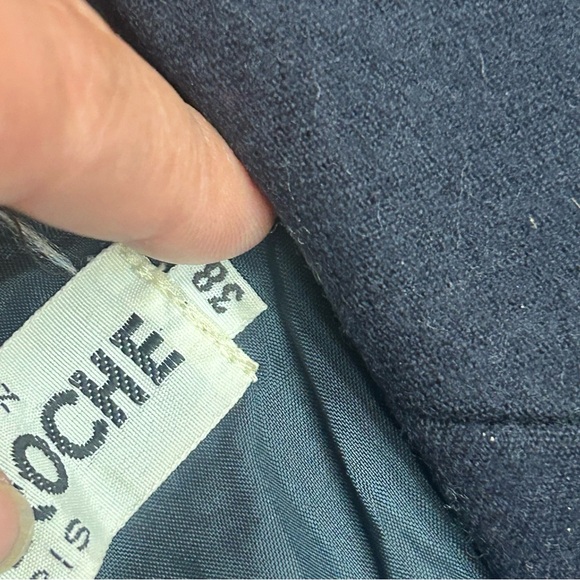 Guy‎ Laroche Navy wool long coat - Picture 3 of 6